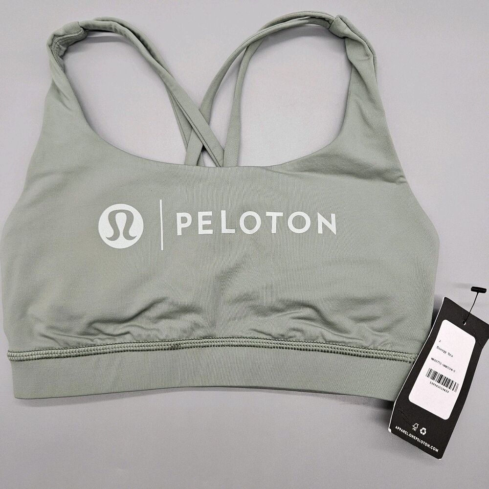 NWT Lululemon x Peloton Energy Bra 2 Olive Green Sports Training Cycling Gym